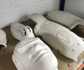 3D printed SLS dummy head ready for paint finishing