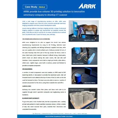 arrk case study about low volume 3D printing for veterinary company